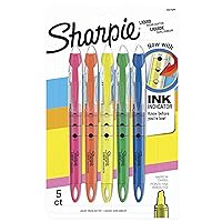 SHARPIE Liquid Highlighters, Chisel Tip, Assorted Colors, 5 Count