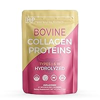Healthy Living Proteins - Hydrolyzed Bovine - Protein Collagen Type 1 & 3 Unflavored -Collagen Powder - Grass Fed, Pastured Rasied - Bovine Peptides - Keto & Paleo - Gluten Free (Unflavored 16 oz)