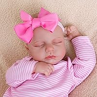 Milidool Lifelike Reborn Baby Dolls Girl-20-Inch Soft Body Real Life Baby Doll Realistic Silicone Newborn Baby Dolls with Pink Clothes and Headwear,Cute Handmade Silicone Sleeping Doll for Kids Age 3+