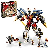 LEGO NINJAGO Ninja Ultra Combo Mech 4 in 1 Set 71765 with Toy Car, Jet Plane and Tank Toys Plus 7 Minifigures