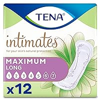TENA Intimates Maximum Long Bladder Control Pads, Incontinence, Heavy Absorbency, 12 Count, 1 Pack