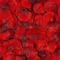 Ouddy Decor 5000 Pcs Artificial Rose Petals Fake Silk Flowers Petals for Wedding Decor Fake Rose Petals for Valentine's Day Romantic Night Anniversary Engagement Shower Party Decorations (Deep Red)
