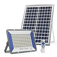 200W Solar Flood Lights Outdoor, IP65 Waterproof Dusk to Dawn Solar Flood Lights with Remote Control, Solar Powered Security Lights for Yard, Garden, Shed, Barn, Garage
