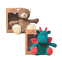 Teddy Bear and Dragon Stuffed Animals, Warmie for Kids, 12 Inch, Microwavable, Heatable Clay Beads, Squishmallow Plush Pal, Dried Lavender Aromatherapy, Soft & Cuddly, Kids Gifts Box Ready