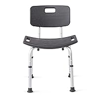 Shower Chair Bath Bench With Back, Supports up To 300 Lb, Grey