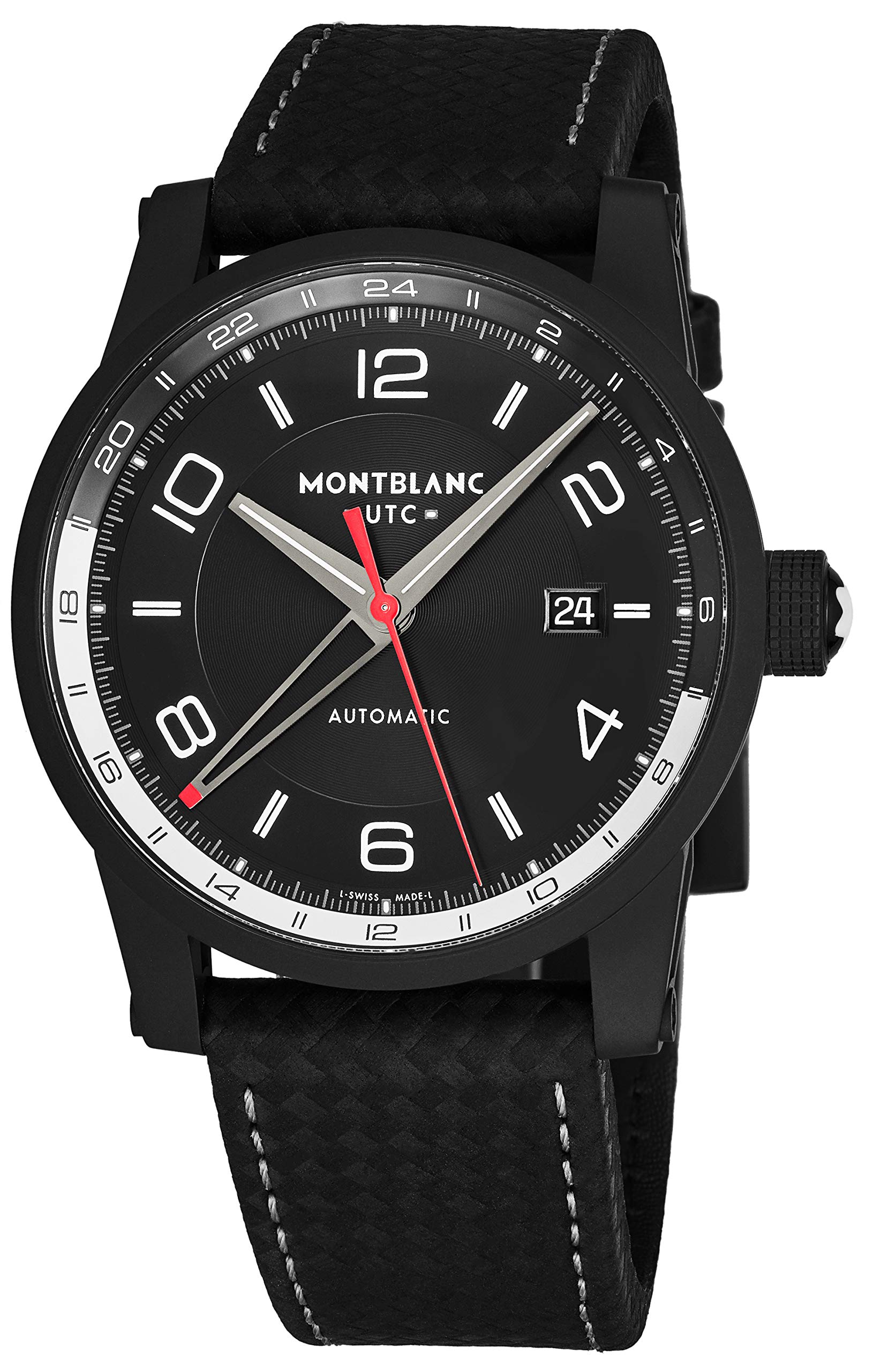 Montblanc Timewalker Urban Automatic Black Dial Black Leather Mens Watch 113876