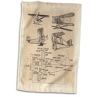3D Rose Early 1900s Sketch of Airplanes TWL_62138_1 Towel, 15