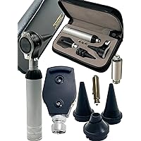 Cynamed Otoscope Set-3.2V Bright White LED Otoscope Set with Accessories - The Perfect Tool for Medical School! (Zipper Leather Case)