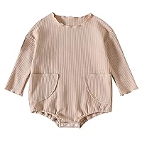 Baby Girl One Year Clothes Newborn Infant Baby Girls Solid Autumn Long Pocket Toddler Girl Clothes (BW1, 12-18 Months)