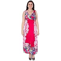 Hots Wing Women's Plus Size Ankle Length Sleeveless Maxi Dress with a V-Neckline