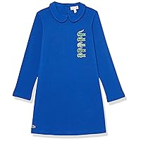 Lacoste Girls' Long Sleeve Stacked Timeline Croc Polo Dress