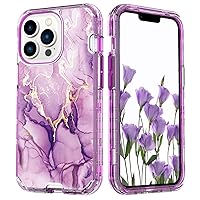 Karia 3 in 1 for iPhone 14 Pro Max Case, Shockproof Tough Pocket-Friendly with Port Protection Marble Pattern Back Cover for iPhone 14 Pro Max (04, for iPhone 14 Pro Max)