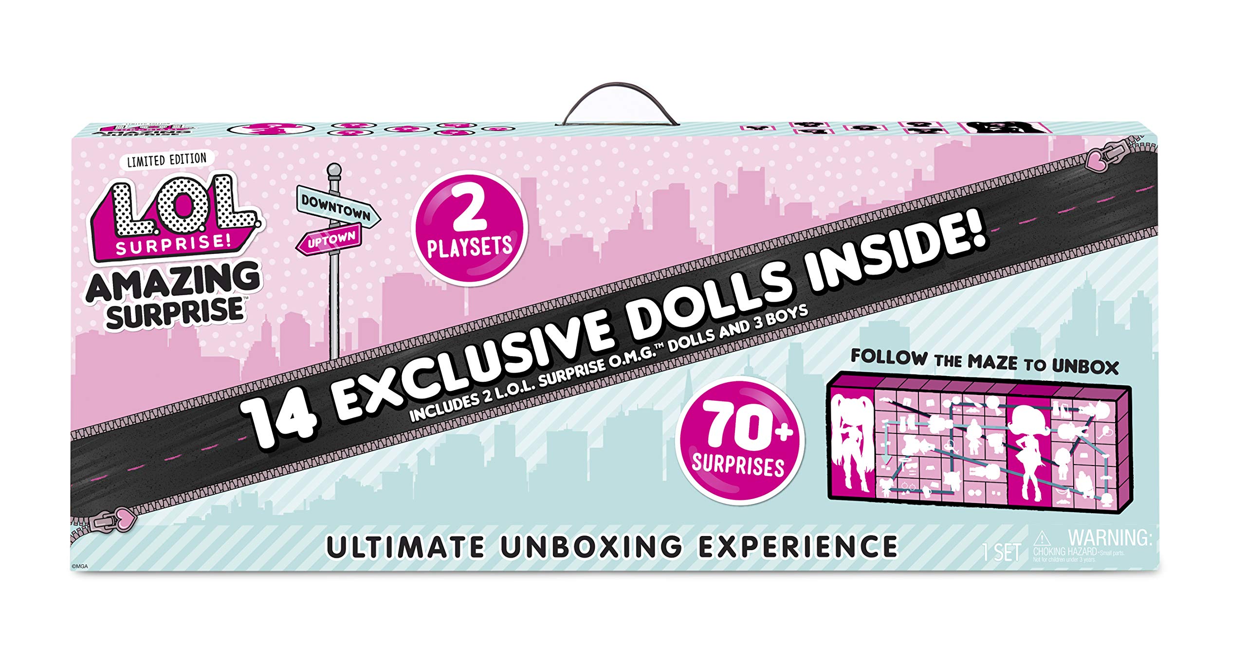 L.O.L. Surprise! Amazing Surprise with 14 Dolls, 70+ Surprises & 2 Playset, Multicolor