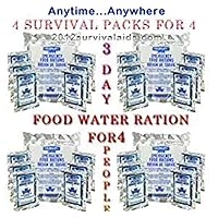 Survival Pack 3 Day Food and Water for 4 People 5year Shelf Life