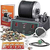 NATIONAL GEOGRAPHIC Professional Rock Tumbler Kit - Complete Rock Tumbler  Kit with Durable 2 Lb. Barrel, Rocks, Grit, and Patented GemFoam Finishing