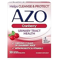 AZO Urinary Tract Defense Antibacterial Protection, Helps Control a UTI, Cranberry Urinary Tract Health Supplement, Sugar Free Cranberry Pills, 24 Count & 50 Count