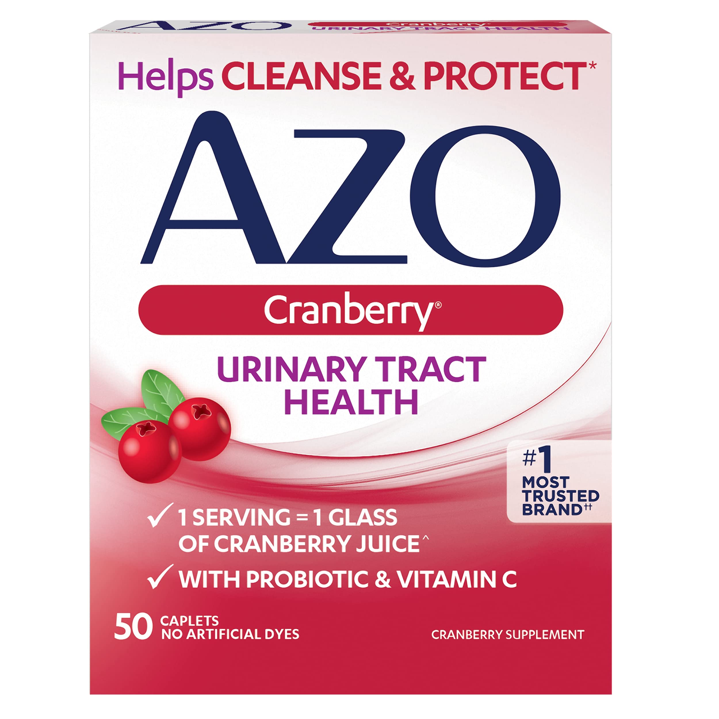 AZO Complete Feminine Balance Daily Probiotics for Women, 30 Count & Cranberry Urinary Tract Health Supplement, 50 Count