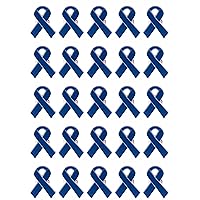 25 Pc Blue Awareness Enamel Ribbon Pins With Metal Clasps - 25 Pins - Show Your Support For Arthritis, Bursitis, Child Abuse, Cancer, Colorectal Cancer, Dysplasia, Huntington’s Disease, Sex Trafficking