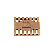 Bamboo Soap Dish For Shower or Sink, 100% Sustainable Bamboo Bar Soap Holder, Stylish Odor Resistant Addition to Bathroom or Kitchen, Pack of 1