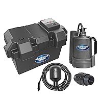 92900 12V Battery Back Up Submersible Sump Pump with Tethered Switch