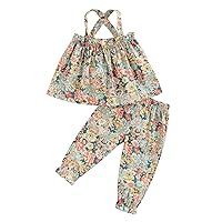 Toddler Kids Baby Girl Floral Halter Ruffled Outfits Clothes Tops+Shorts 2PCS Set