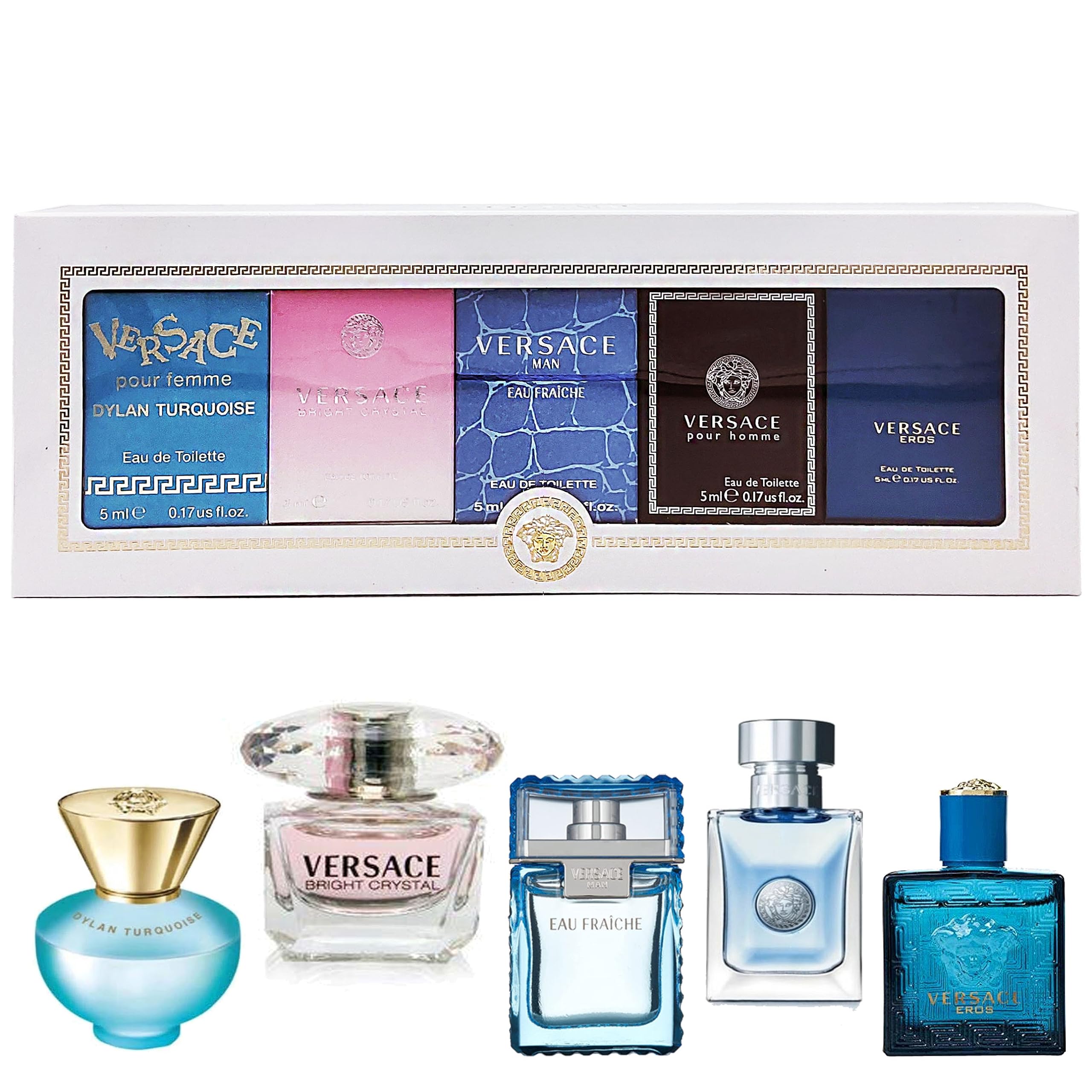 Versace Miniatures Collection by Versace for Unisex - 5 Pc Mini Gift Set