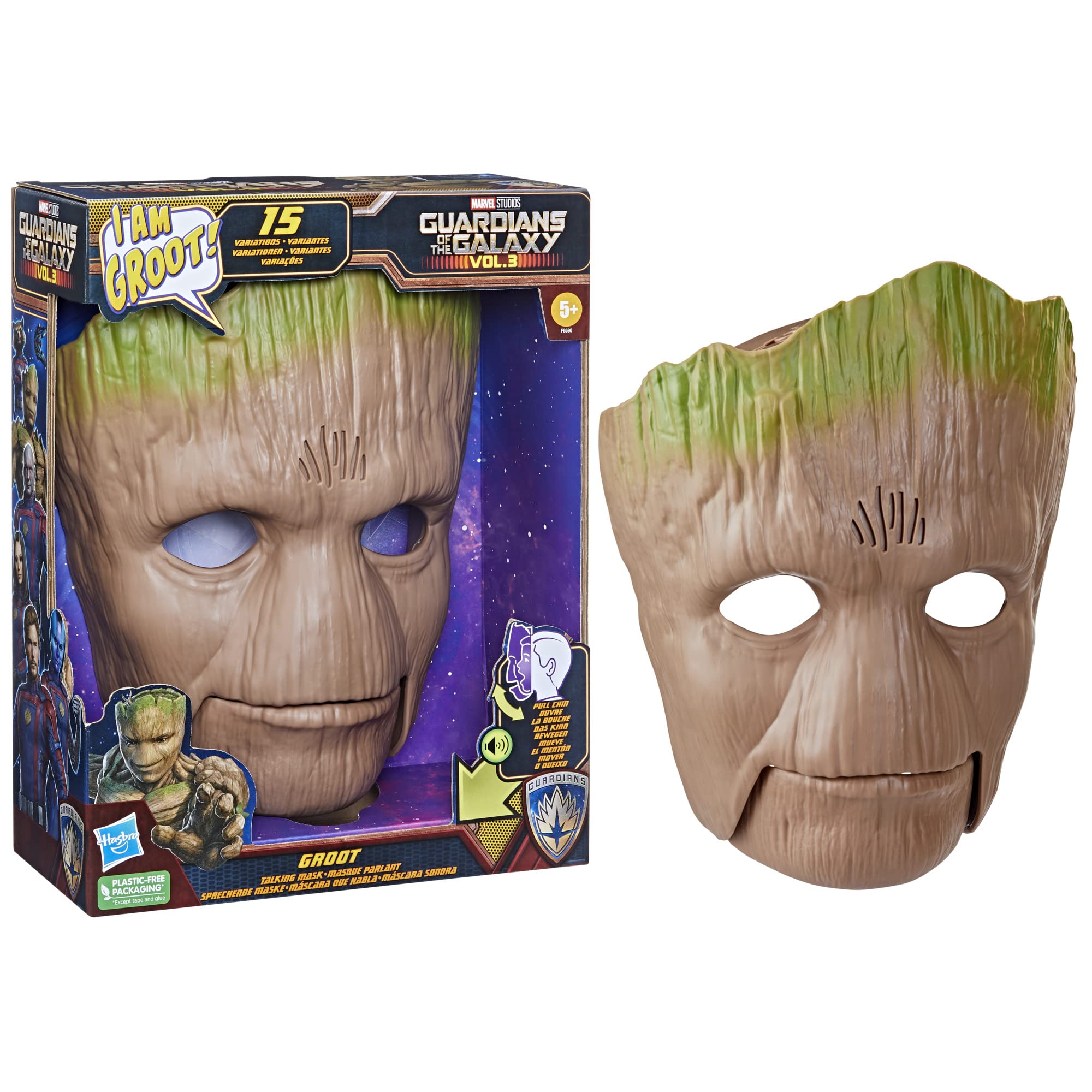 Marvel Guardians of The Galaxy Vol.3 Groot Role Play Mask, Talking Groot Mask, Super Hero Mask, Role Play Toys for Kids Ages 5 and Up, Toys