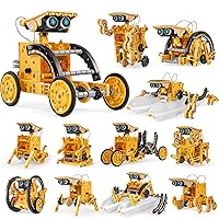 TEMI STEM Solar Robot Toys 12-in-1, 190 Pieces Solar and Cell Powered 2 in 1, Educational DIY Assembly Kit Science Building Set Gifts for Kids Aged 8+