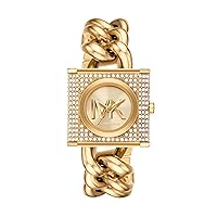 Michael Kors MK Chain Lock Women's Watch, Stainless Steel and Pavé Crystal Watch for Women