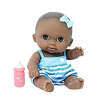 JC Toys Adorable Lil' Cutesies Lila African American All Vinyl Water Friendly Doll, 8.5