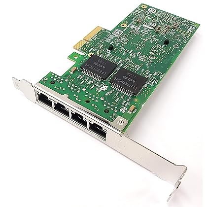 HINYSENO 4 Port RJ-45 10/100/1000Mbps PCI-Express x 4 Gigabit Ethernet Server Adapter 4 Port Network Interface Controller Card for I350AM4 Chipset, Compare to Intel I350-T4