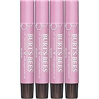Burt's Bees Shimmer Lip Tint Set, Mothers Day Gifts for Mom Tinted Lip Balm Stick, Moisturizing for All Day Hydration with Natural Origin Glowy Pigmented Finish & Buildable Color, Guava (4-Pack)