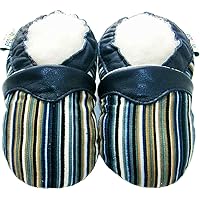 Leather Corduroy Baby Shoes Boy Girl Infant Children Kid Toddler First Walk Gift Stripe Navy