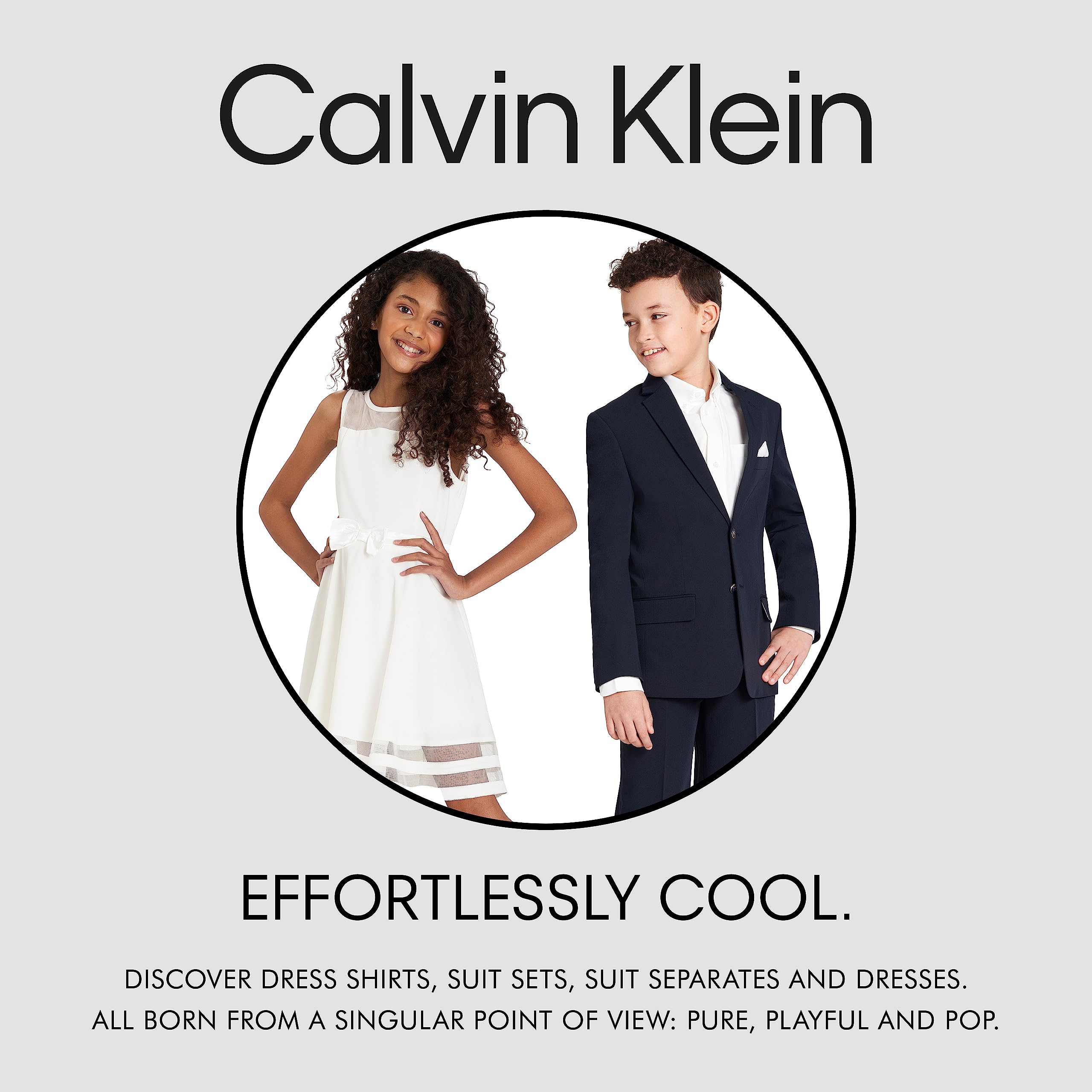 Calvin Klein Boys' Bi-Stretch Blazer Suit Jacket, 2-Button Single Breasted Closure, Buttoned Cuffs & Front Flap Pockets