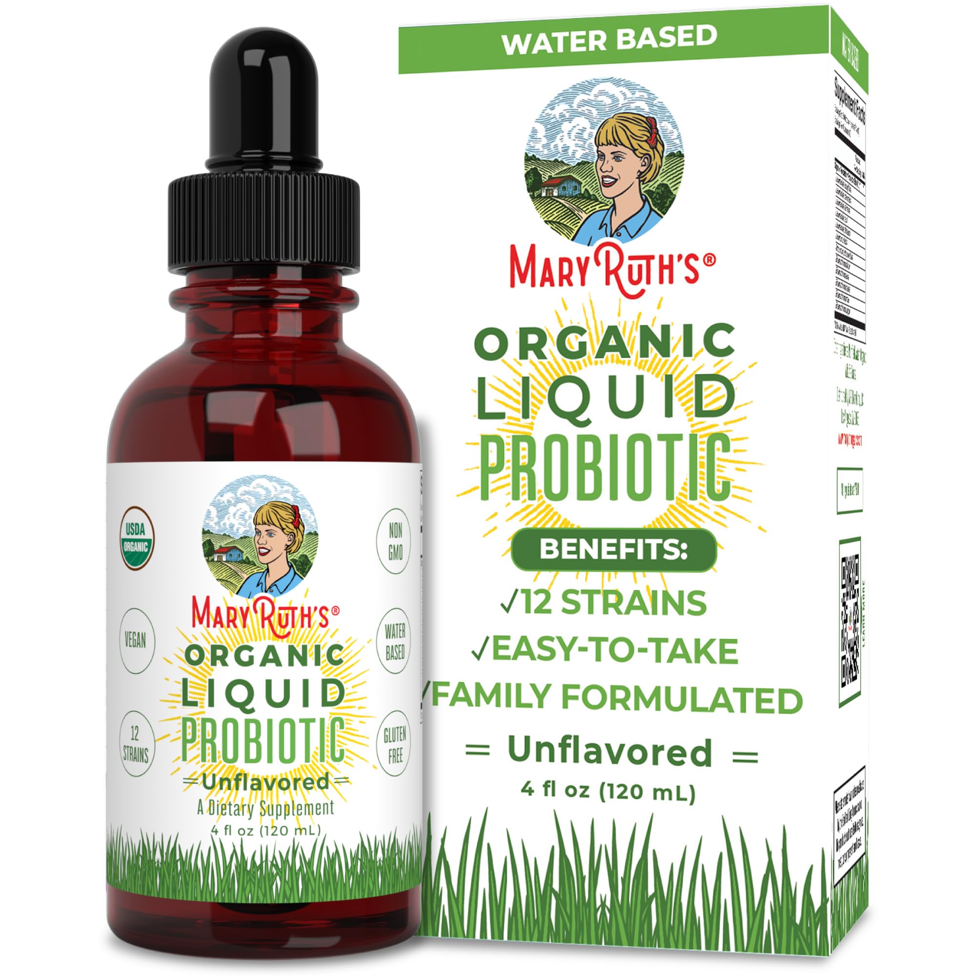 MaryRuth's Chlorophyll Liquid Drops + Liquid Probiotic Supplement 2-Pack Bundle | Energy Boost, Immune Support, Detox and Cleanse, Gut Health | Vegan, Non-GMO