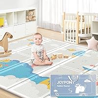 Joypony Baby Play Mat, Foldable Play Mats for Babies and Toddlers, Waterproof & Anti-Slip Portable Baby Floor Mat for Tummy Time, Baby Mat for Floor with Travel Bag for Indoor Outdoor