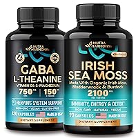NUTRAHARMONY GABA with L-Theanine Capsules & Irish Sea Moss Blend Capsules