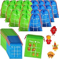 Sotiff 36 Set Tic Tac Toe Game Bulk for Kids Valentine's Day Gifts for Kids Tic Tac Toe with Bag Classroom Prizes Games for School Exchange Birthday Party Favor for Kids (5.9x7.9'',Food)