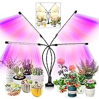 Grow Light for Indoor Plants - Upgraded Version 80 LED Lamps with Full Spectrum & Red Blue Spectrum, 3/9/12H Timer, 10 Dimmable Level, Adjustable Gooseneck,3 Switch Modes