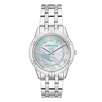 Anne Klein Women's Solar Powered Premium Crystal Accented Bracelet Watch
