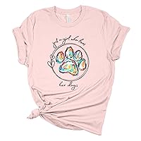 Womens Dog Paw Print Tshirt Just A Girl Who Loves Her Dogs Short Sleeve T-Shirt