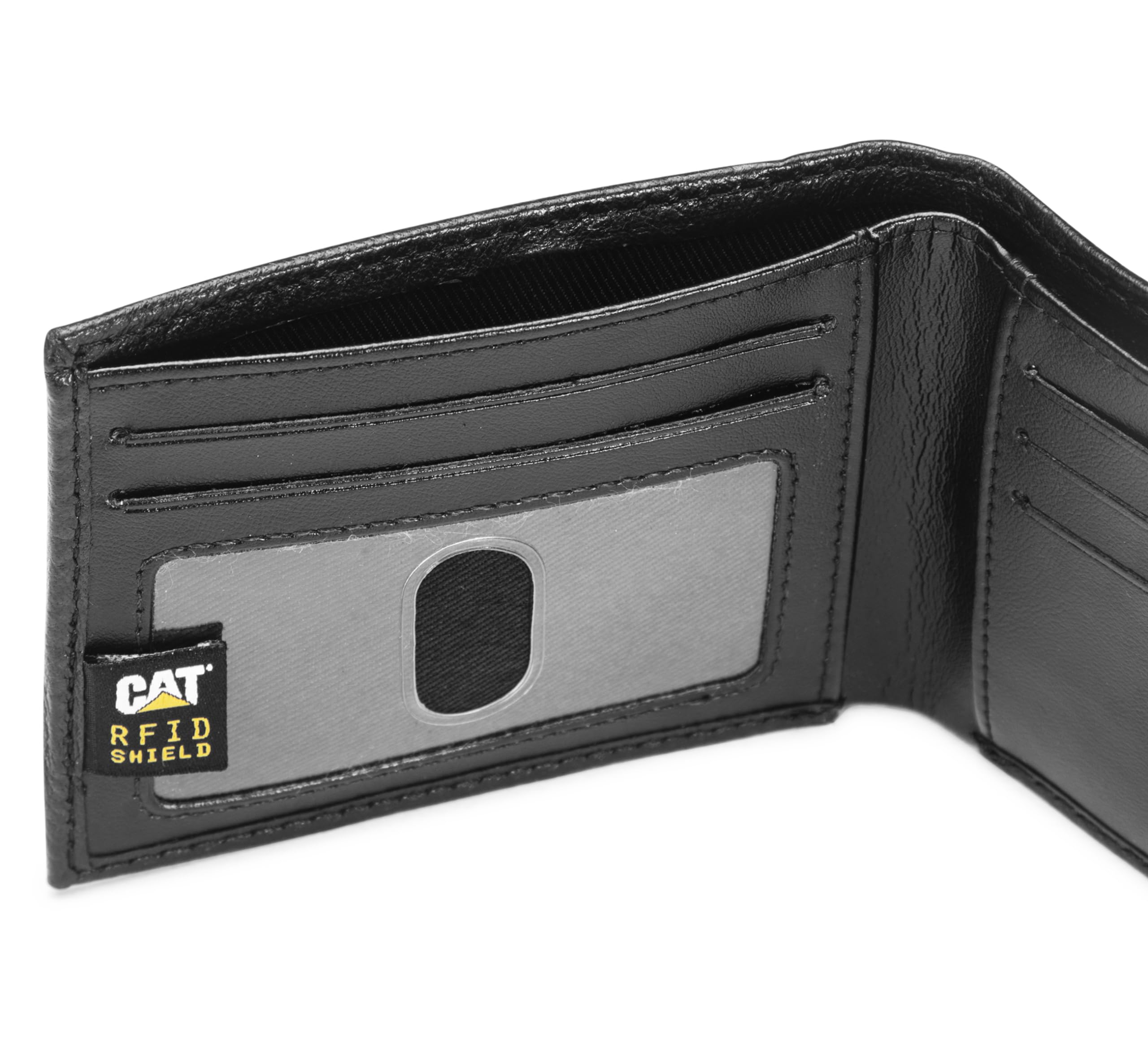 Caterpillar Men's Leather Bifold Wallet with Id Window