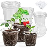 homenote Clear Nursery Pots for Plants,3.5/4/5 Inch Plant Pot for Planting Plastic Seedling Pots with Drainage Holes Flower Seed Starter Pot Outdoor High Transparency with 10 Plant Labels (21 Pack)