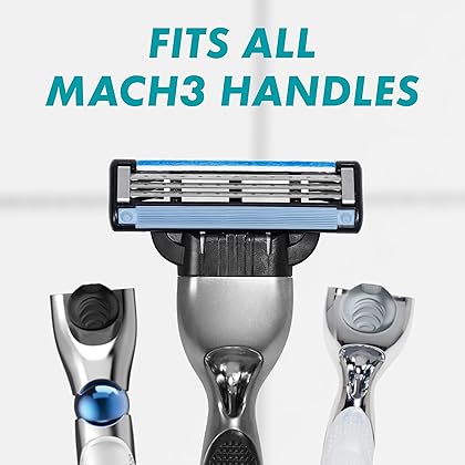 Gillette Mach3 Mens Razor Blade Refills, 15 Count, Mach 3 Razor Blades Refills, Hair Removal Device, Razor Blades for Men,Use with Shaving Cream, Mens Razors for Shaving, Travel Essentials, My Orders