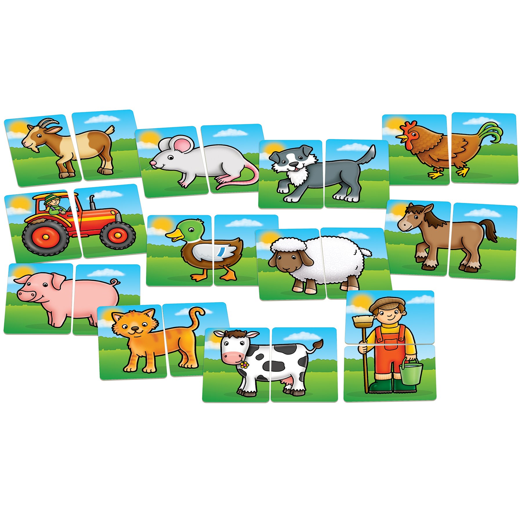 Orchard Toys Farmyard Heads and Tails Game, Memory & Matching Pairs Card Game, Educational Games and Toys for Toddler and Preschool, 18-Month-Old and Up