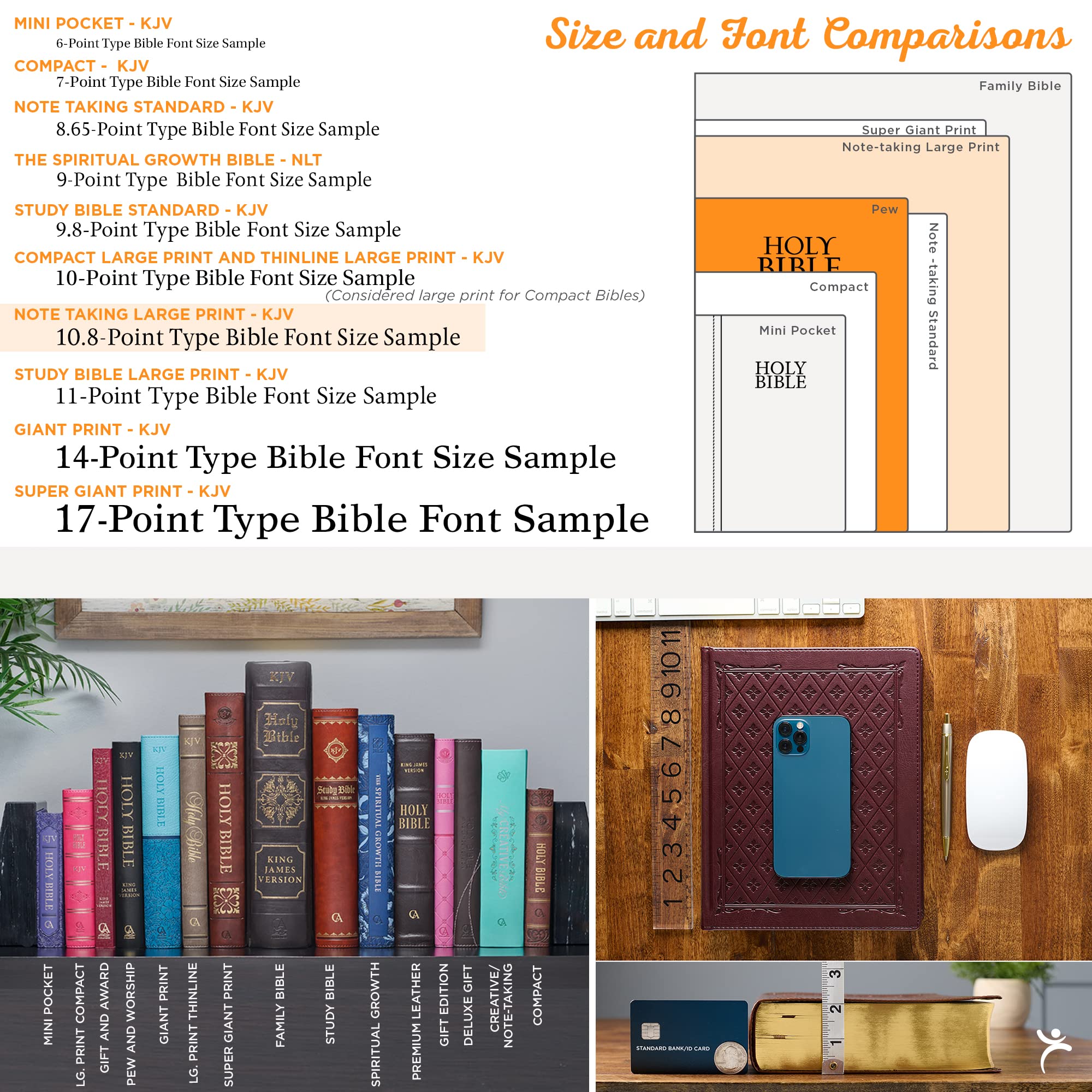 KJV Holy Bible, Large Print Note-taking Bible, Faux Leather Hardcover - King James Version, Pearlescent Mauve