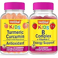 Turmeric Curcumin Kids + B Complex Kids, Gummies Bundle - Great Tasting, Vitamin Supplement, Gluten Free, GMO Free, Chewable Gummy