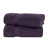 Superior Zero Twist 100% Cotton Bath Sheet Towels, Super Soft, Fluffy and Absorbent, Premium Quality Oversized Bath Sheet Set of 2 - Grape Seed