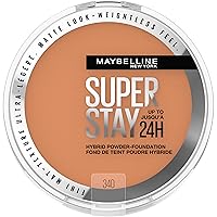 Super Stay Up to 24HR Hybrid Powder-Foundation, Medium-to-Full Coverage Makeup, Matte Finish, 340, 1 Count