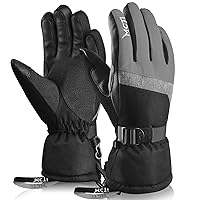 MCTi Ski Gloves,Winter Waterproof Snowboard Snow 3M Thinsulate Warm Touchscreen Cold Weather Women Gloves Wrist Leashes